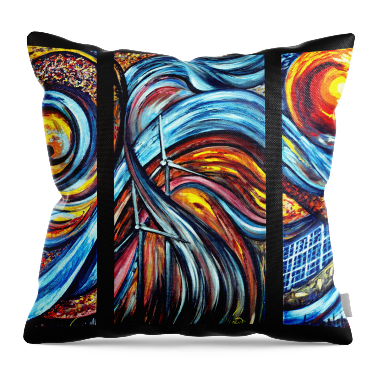 Abstract Throw Pillow featuring the painting A Ray of Hope #2 by Harsh Malik
