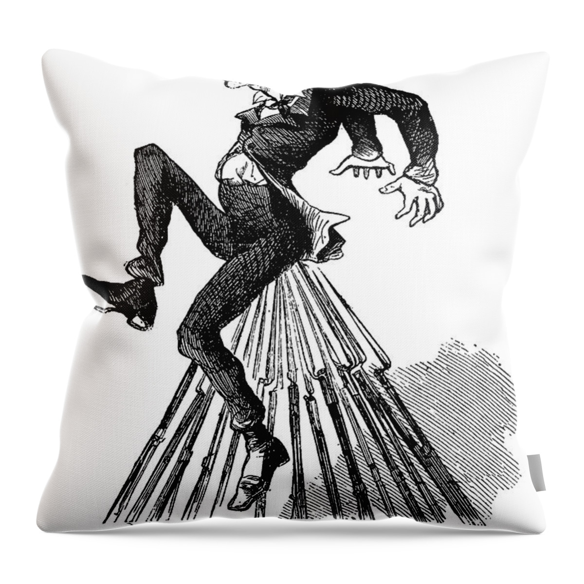 1860 Throw Pillow featuring the painting Abraham Lincoln Cartoon #2 by Granger