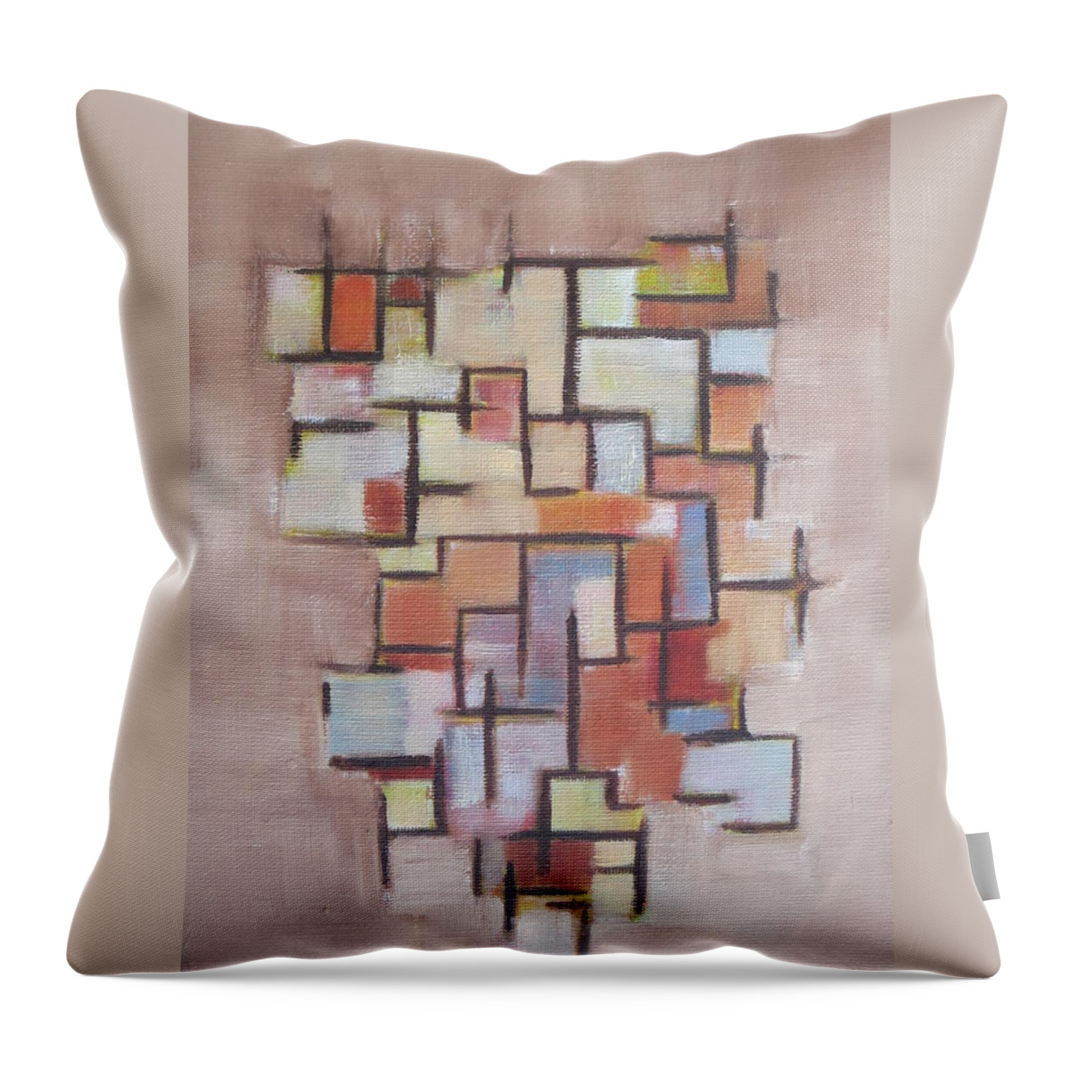 Abstract Throw Pillow featuring the painting Abstract Line Series #2 by Patricia Cleasby