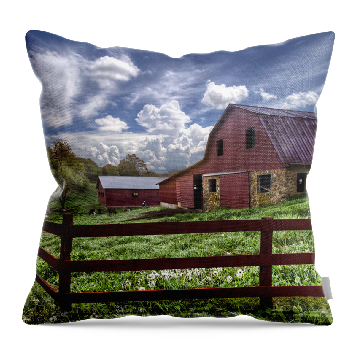 Clouds Throw Pillow featuring the photograph All American #2 by Debra and Dave Vanderlaan