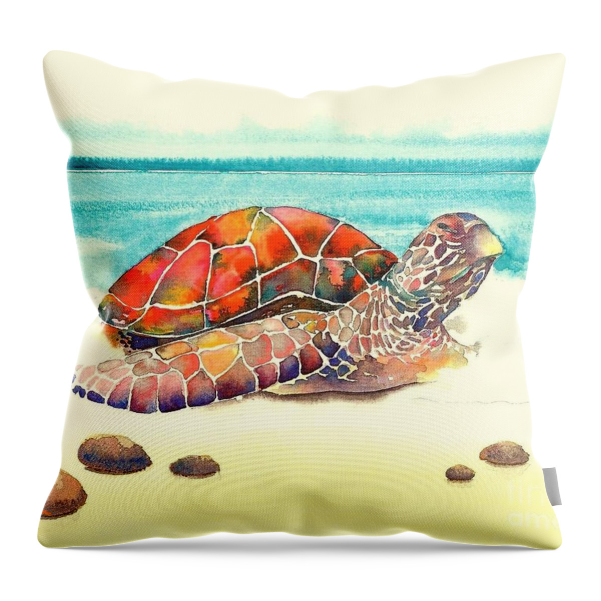 Nature Throw Pillow featuring the painting Arrival #2 by Frances Ku