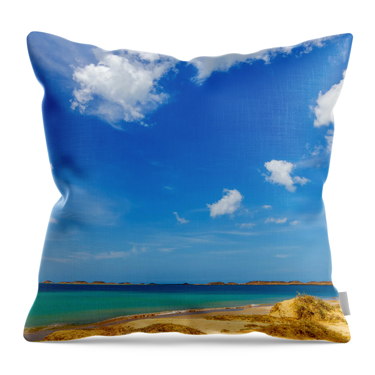 Beach Throw Pillow featuring the photograph Beach in La Guajira Colombia #2 by Jess Kraft