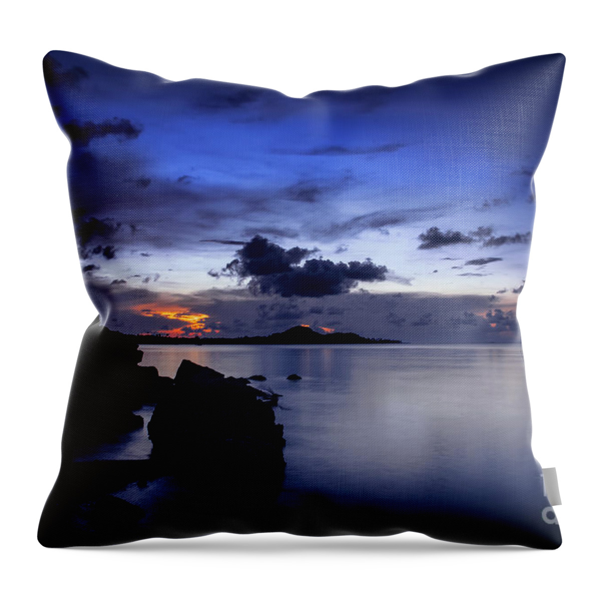 Michelle Meenawong Throw Pillow featuring the photograph Blue Evening #1 by Michelle Meenawong