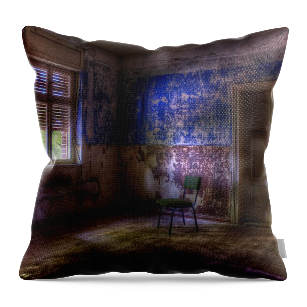 Old Throw Pillow featuring the digital art Blue room #2 by Nathan Wright