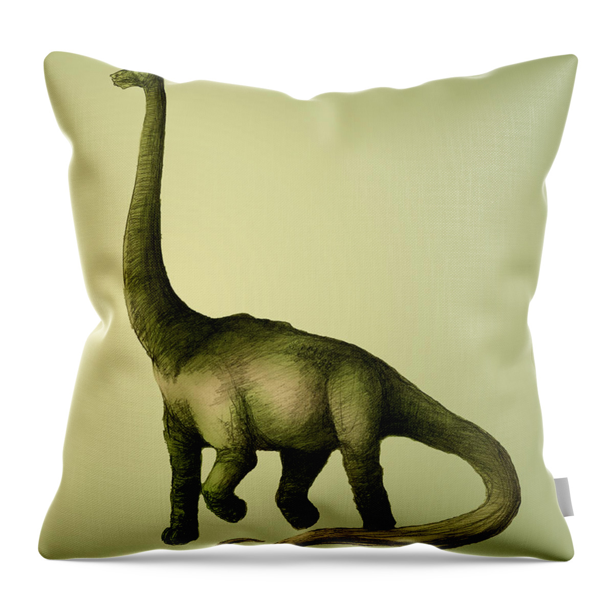 Animal Throw Pillow featuring the photograph Brachiosaurus #2 by Spencer Sutton
