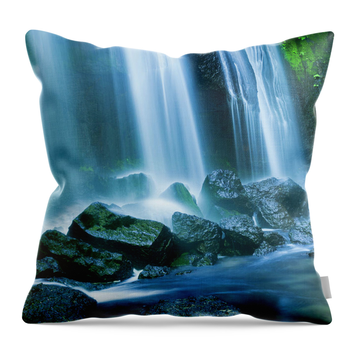Scenics Throw Pillow featuring the photograph Cascading Water #2 by Ooyoo