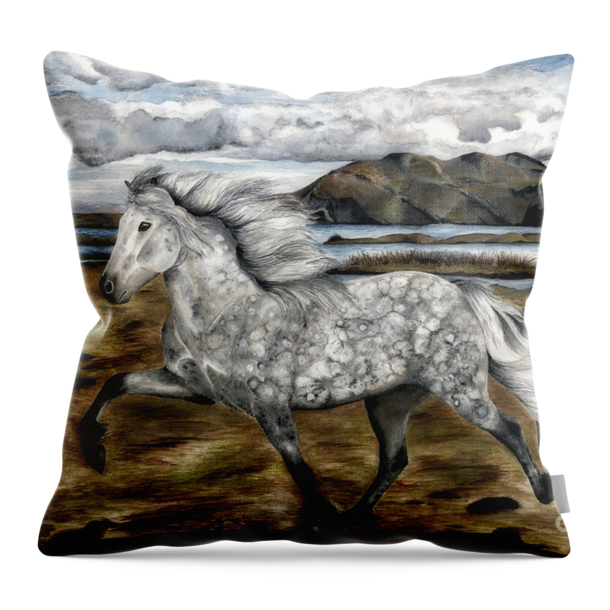 Icelandic Horse Throw Pillow featuring the painting Charismatic Icelandic Horse by Shari Nees