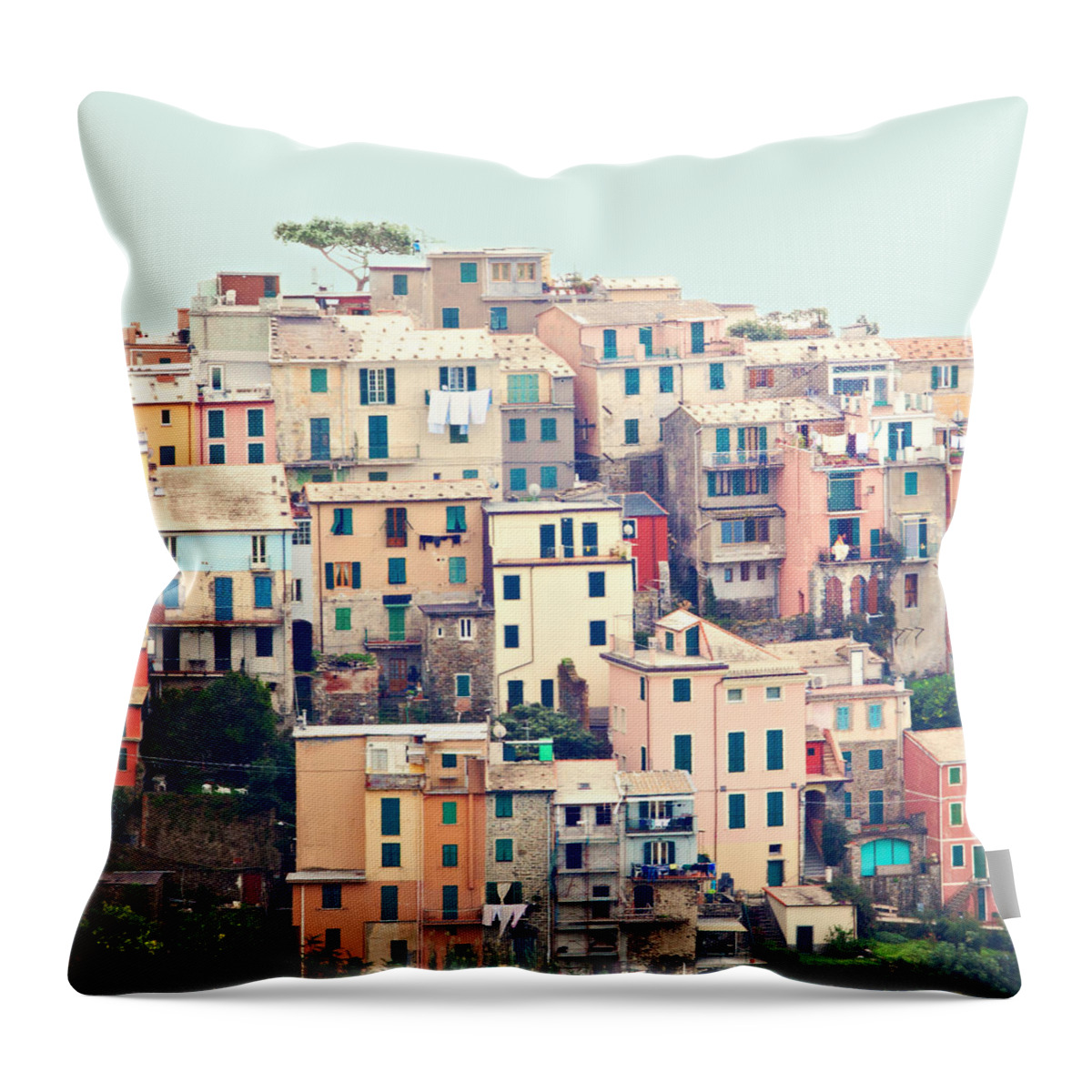 Cinque Terre Throw Pillow featuring the photograph Cinque Terre Italy #2 by Kim Fearheiley