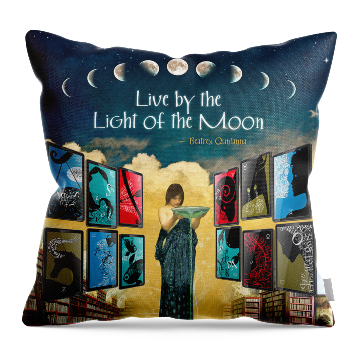 Awakening Throw Pillow featuring the digital art The New Learning Temple with Circe by Jennifer Masters