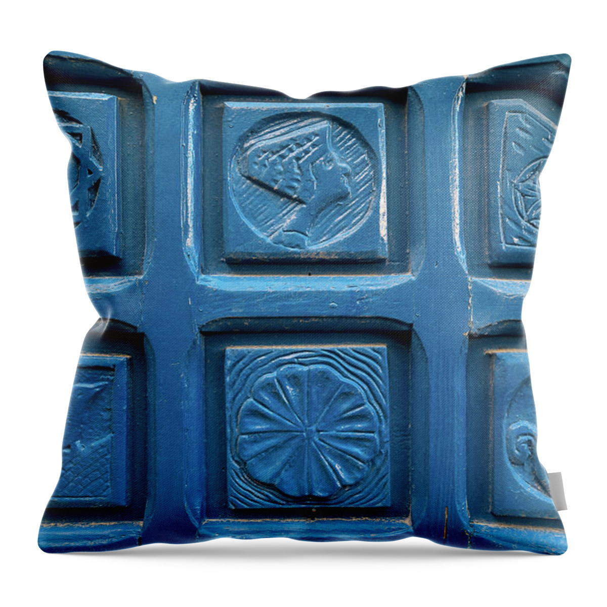 Photography Throw Pillow featuring the photograph Close-up Of Tiles, Jaffa, Tel Aviv #2 by Panoramic Images