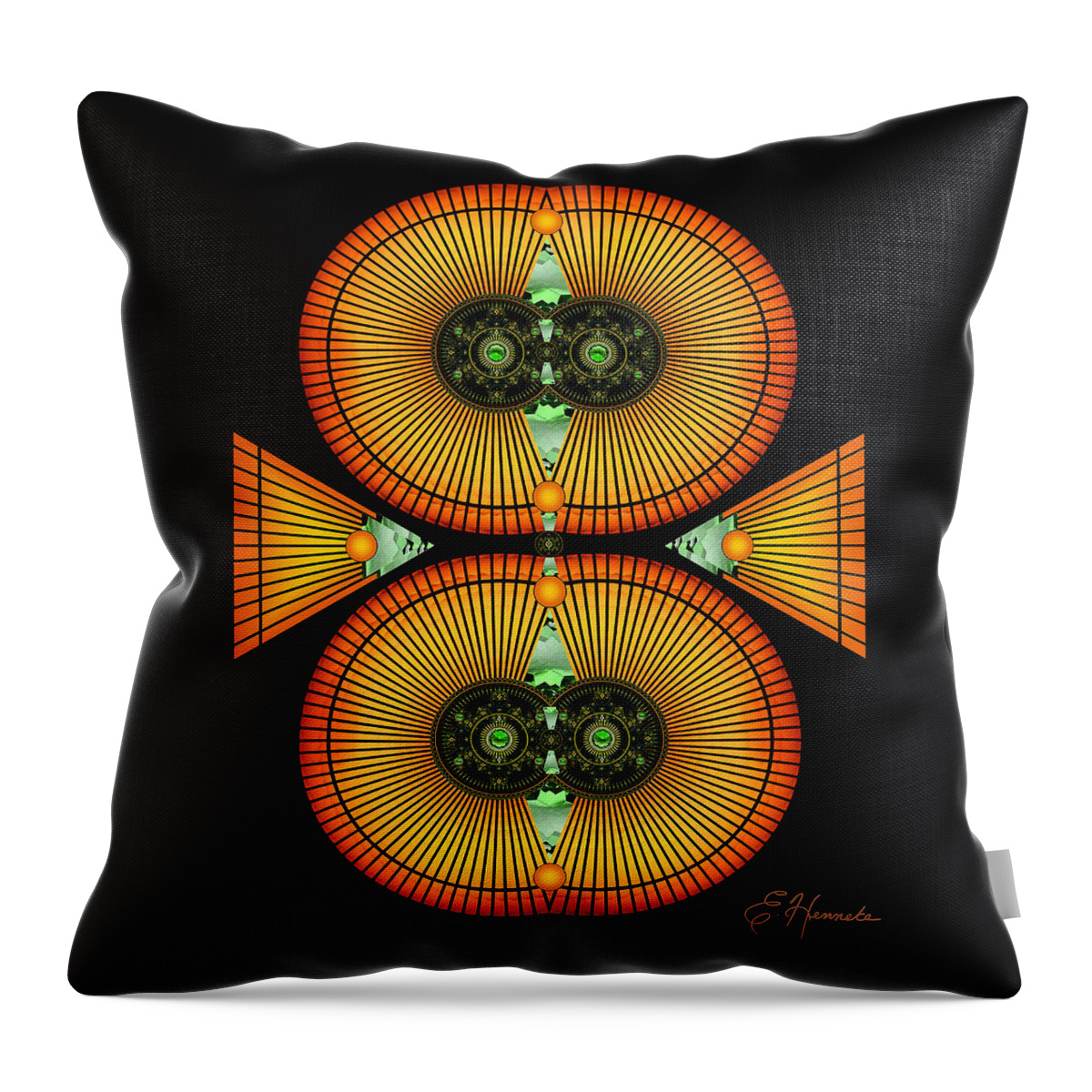 Cosmic Mitosis Throw Pillow featuring the mixed media Cosmic Mitosis by Ellen Henneke