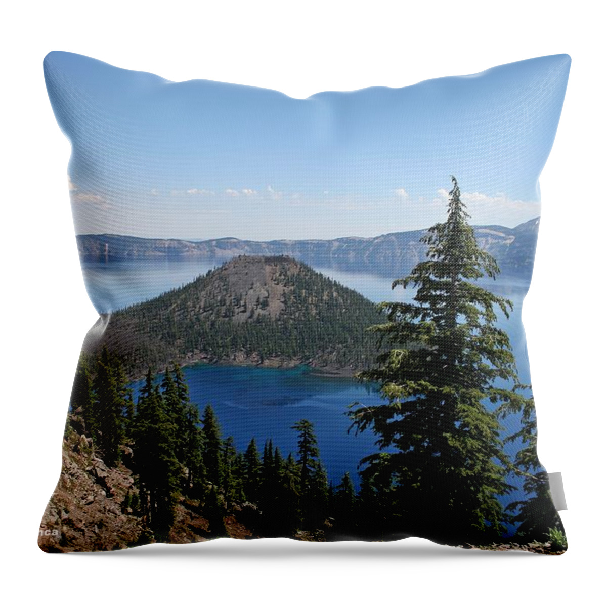 Crater Lake Oregon Throw Pillow featuring the photograph Crater Lake Oregon #1 by Tom Janca
