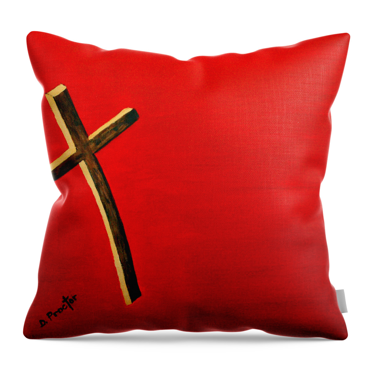 Cross Throw Pillow featuring the painting Crossing Over by Donna Proctor