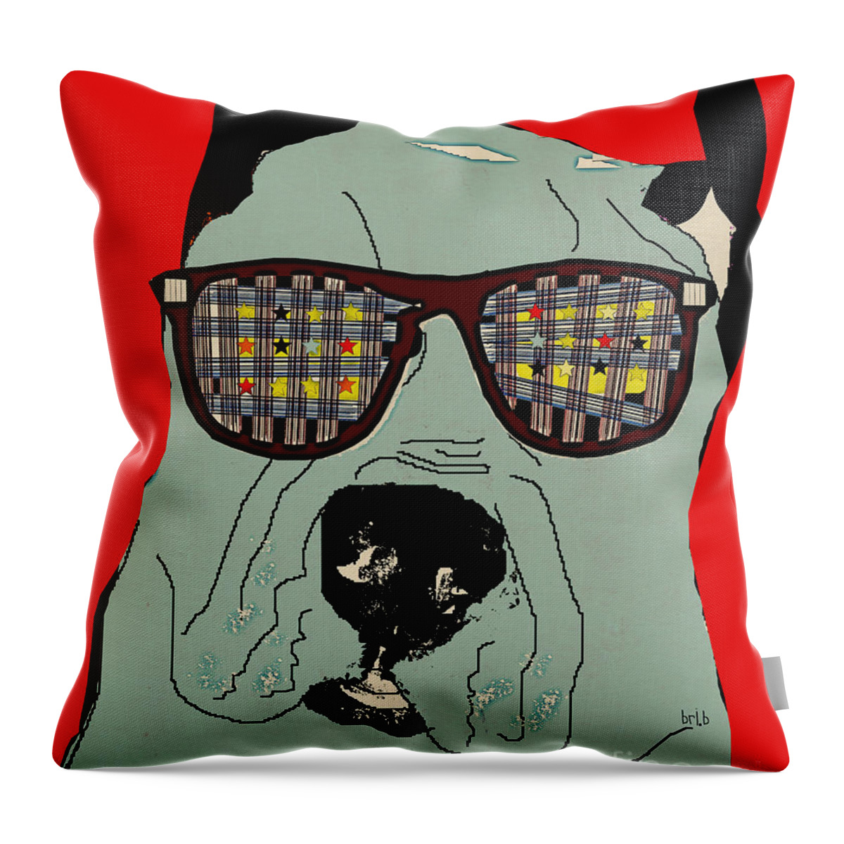 Great Dane Throw Pillow featuring the painting Dude by Bri Buckley