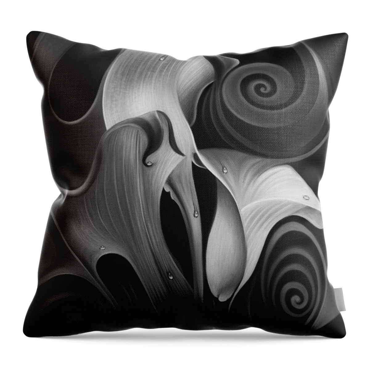 Calalily Throw Pillow featuring the painting Dynamic Floral 4 Cala Lilies by Ricardo Chavez-Mendez