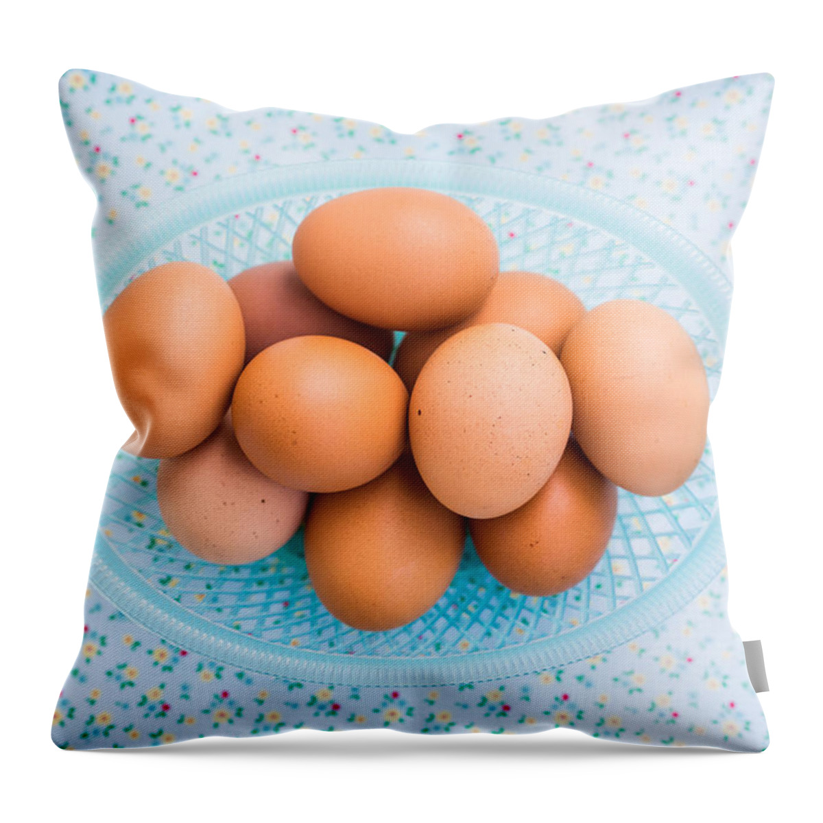 Egg Throw Pillow featuring the photograph Eggs #2 by Voisin/Phanie