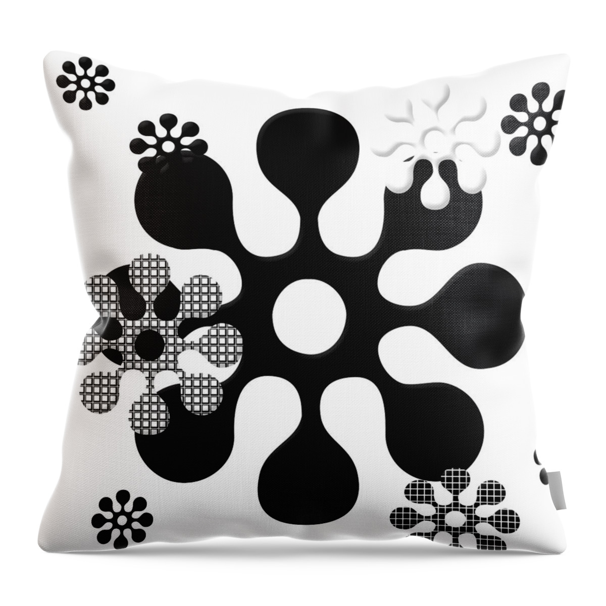 Black And White Throw Pillow featuring the photograph Flower Power #2 by Bonnie Bruno