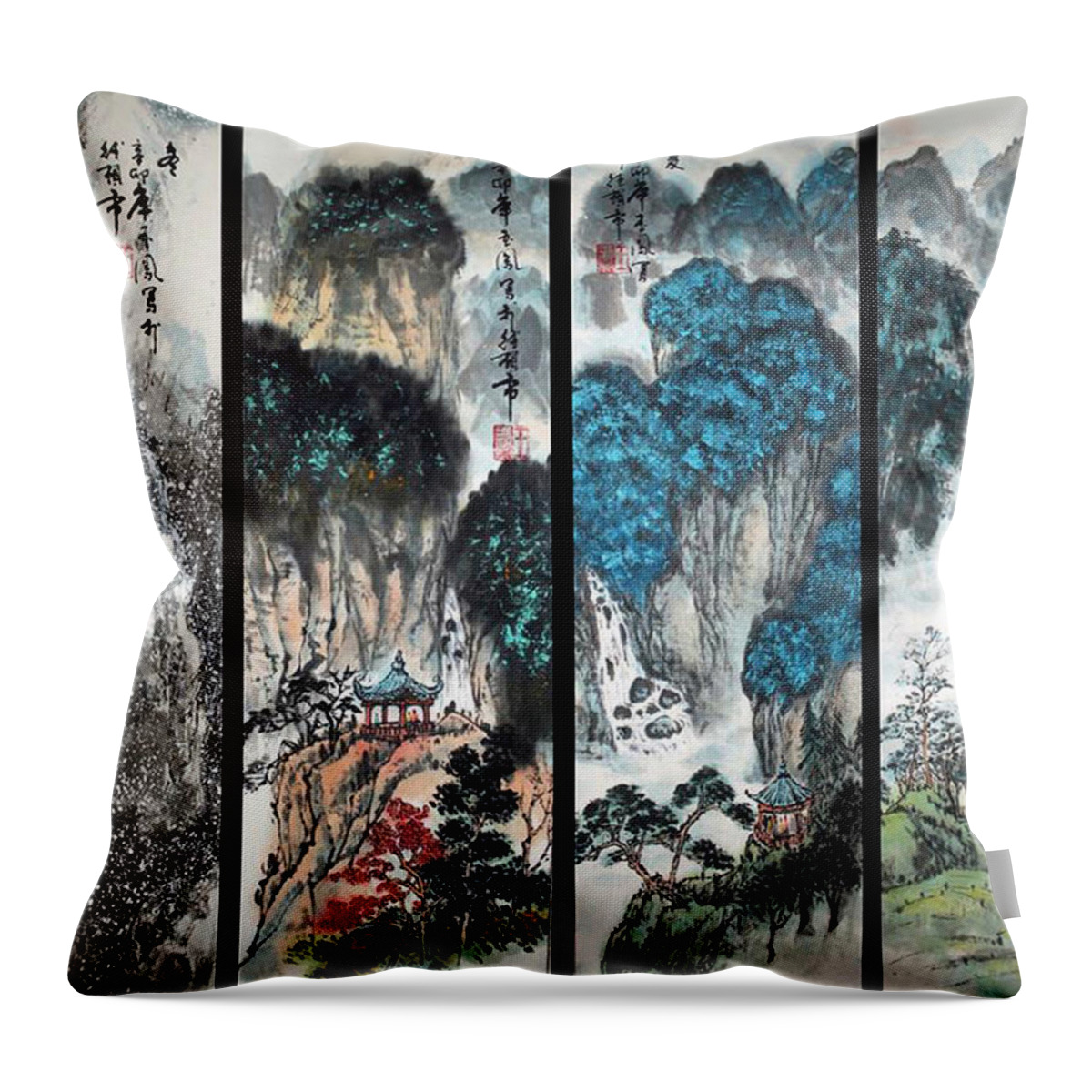 Four Seasons Throw Pillow featuring the photograph Four Seasons in Harmony #1 by Yufeng Wang