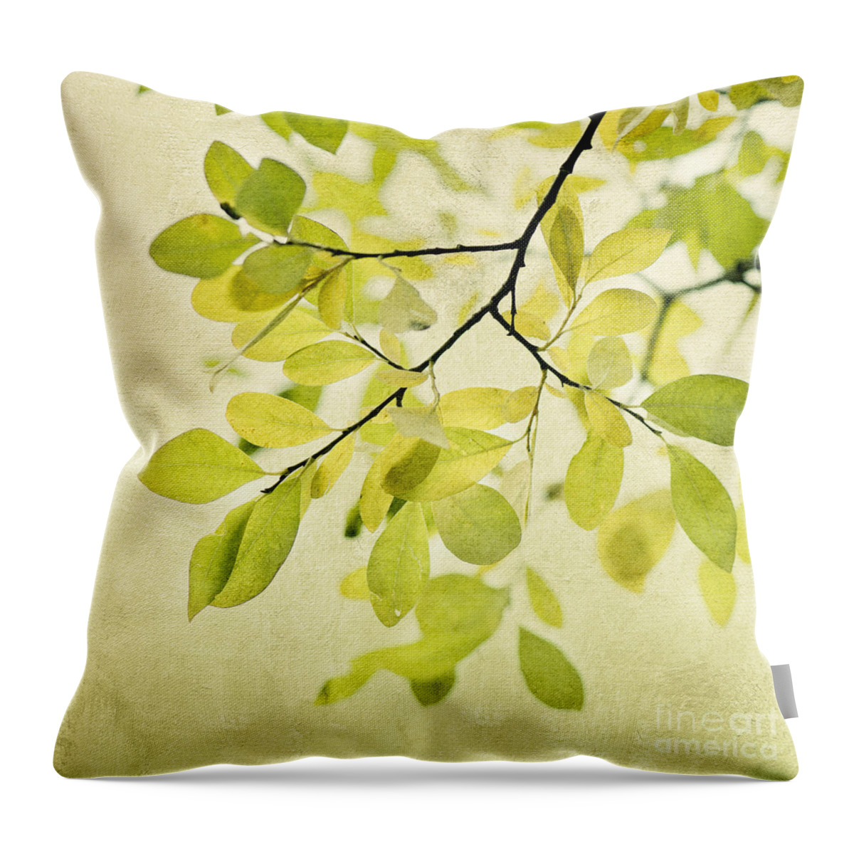 Foliage Throw Pillow featuring the photograph Green Foliage Series #2 by Priska Wettstein