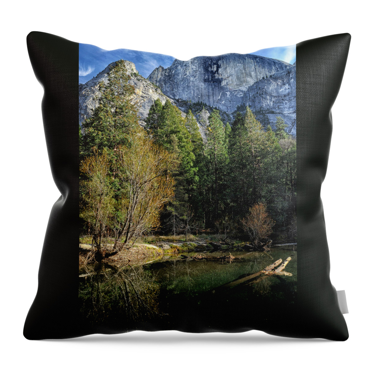 River Throw Pillow featuring the photograph Half Dome and Tenaya Creek by Cat Connor