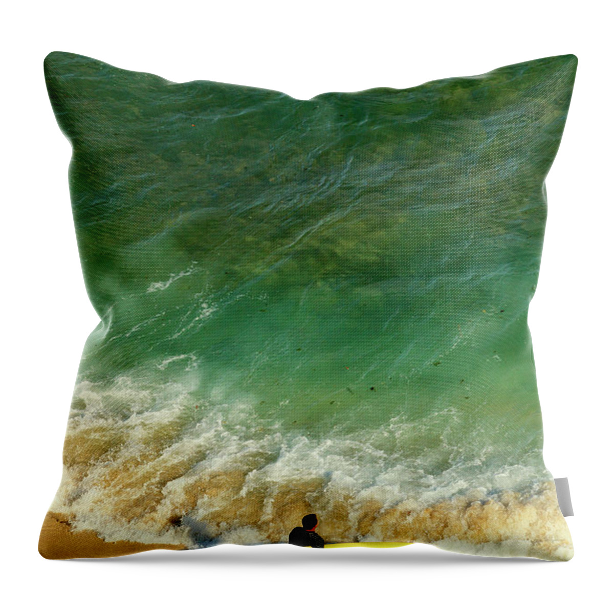 Water's Edge Throw Pillow featuring the photograph Hawaii, Oahu, Honolulu, Waikiki Beach #2 by Michele Falzone