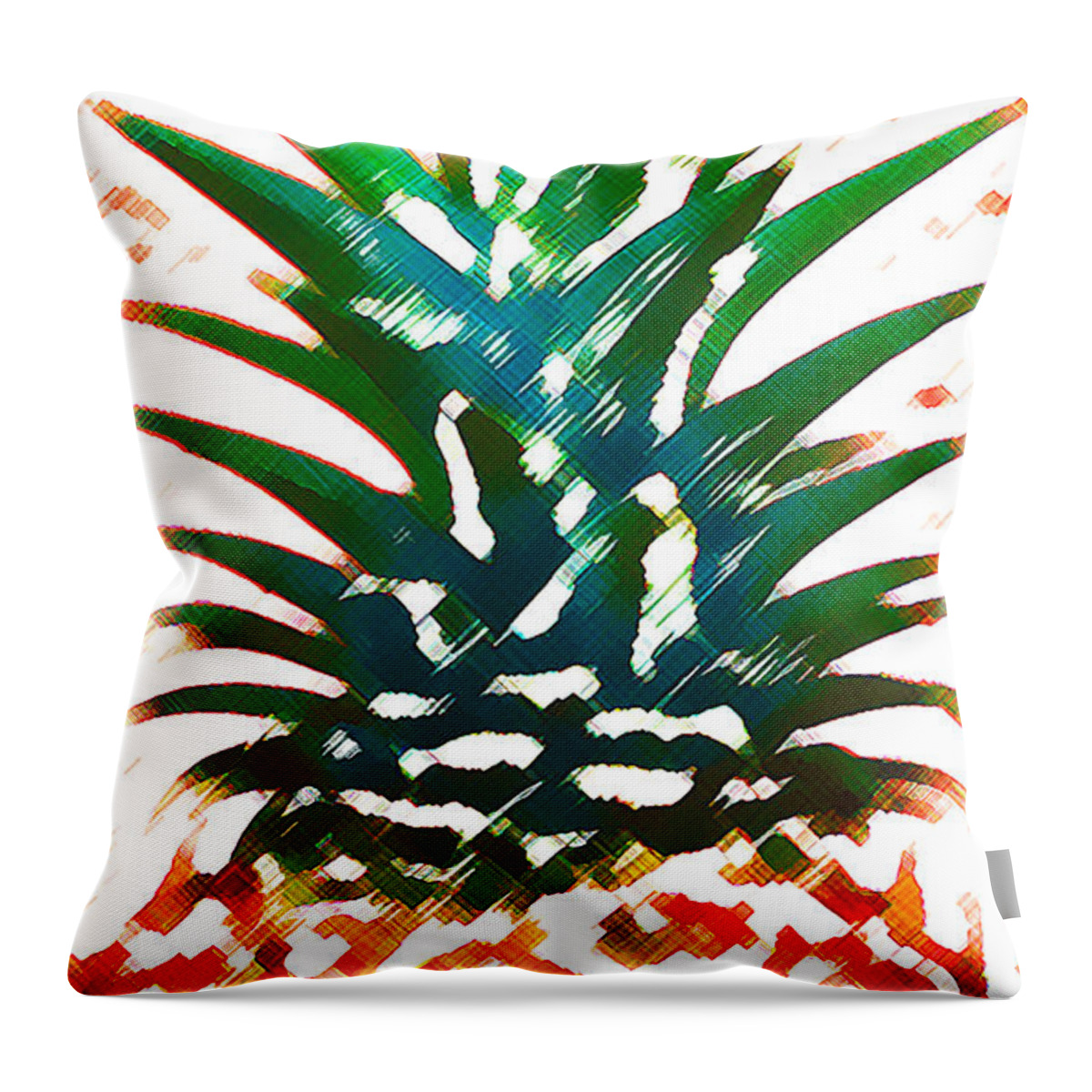Food Throw Pillow featuring the digital art Hawaiian Pineapple #2 by James Temple