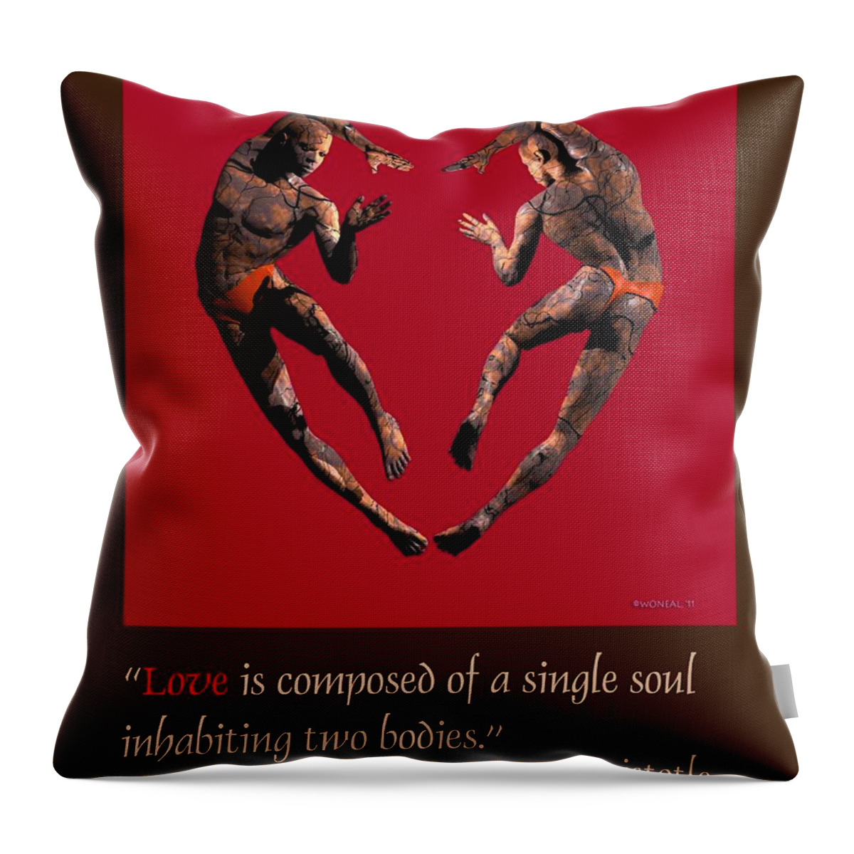 Posters Throw Pillow featuring the digital art 2 Hearts Dancers Poster by Walter Neal