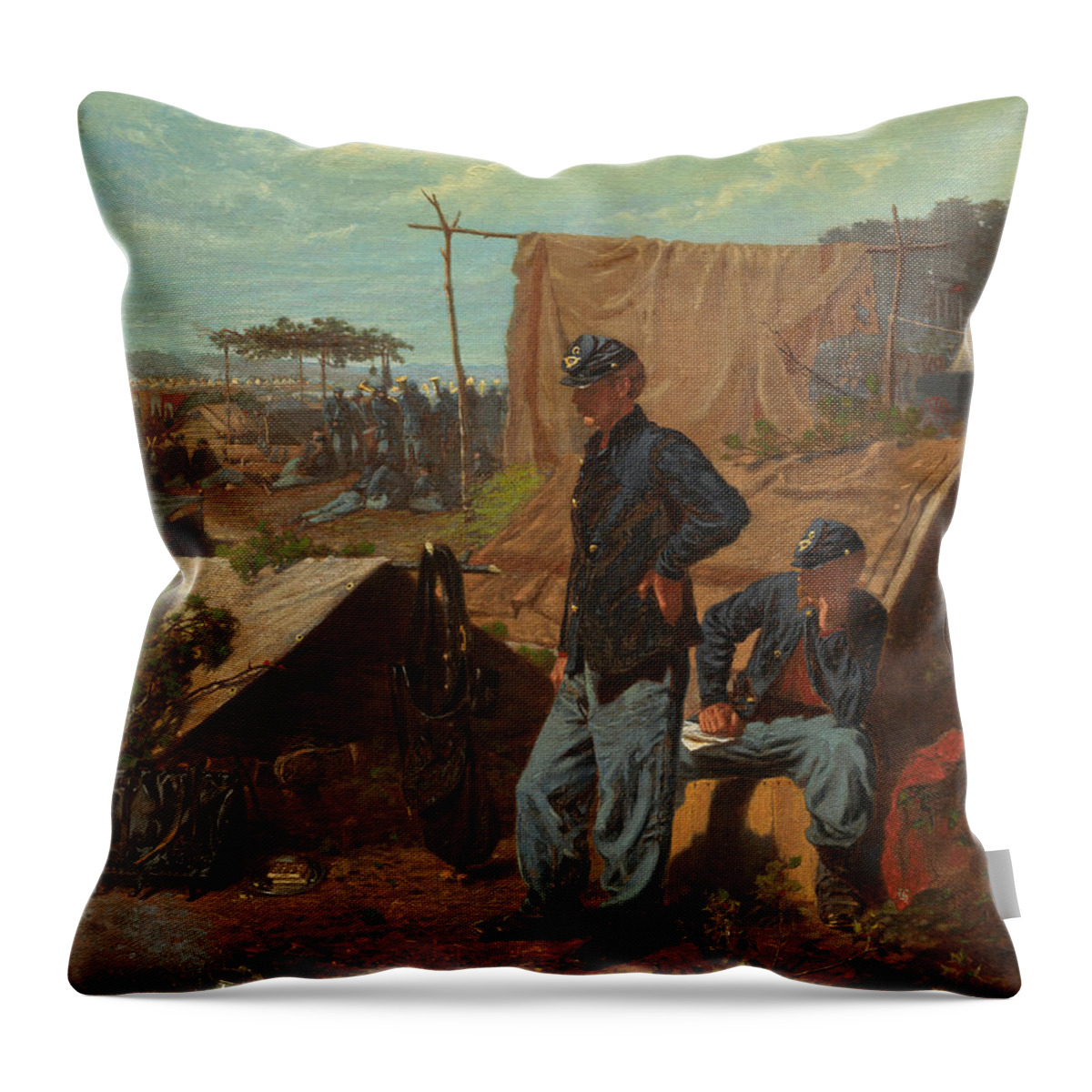 Winslow Homer Throw Pillow featuring the painting Home Sweet Home #5 by Winslow Homer