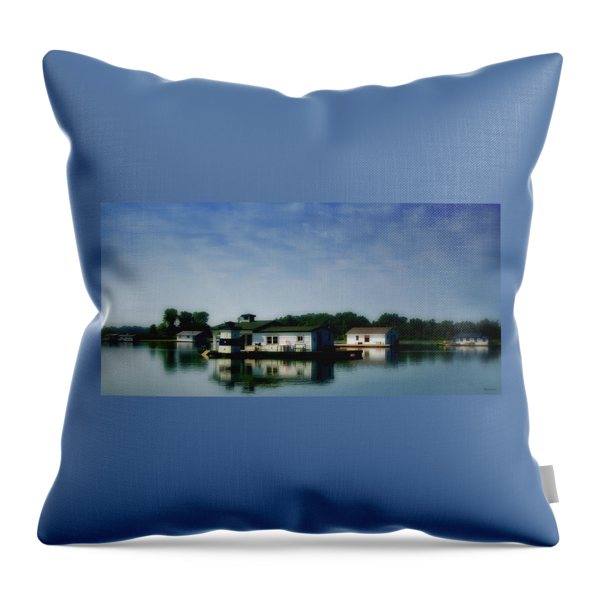 Boats Throw Pillow featuring the photograph Horseshoe Pond by Rebecca Samler