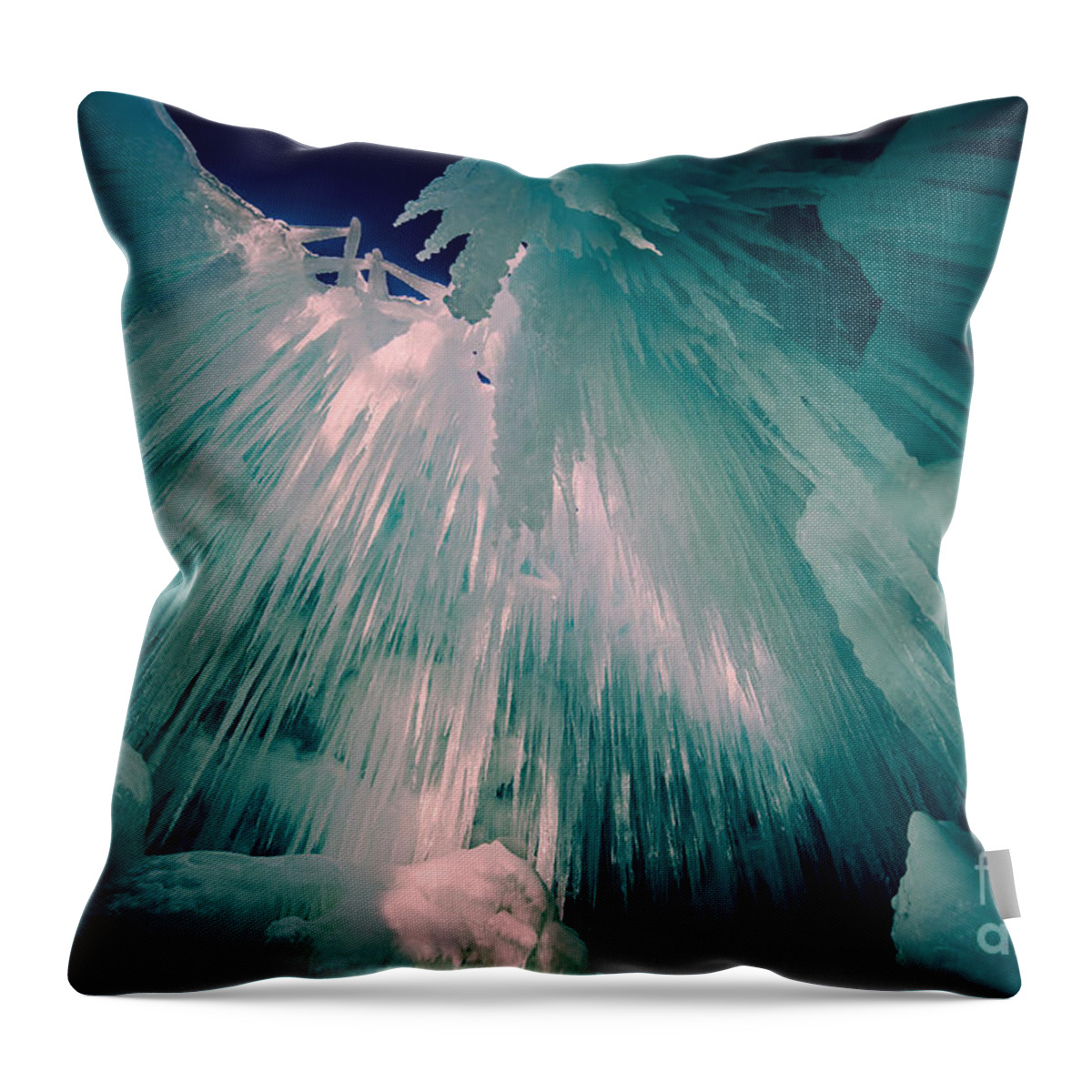 Ice Castle Throw Pillow featuring the photograph Ice Castle #2 by Edward Fielding
