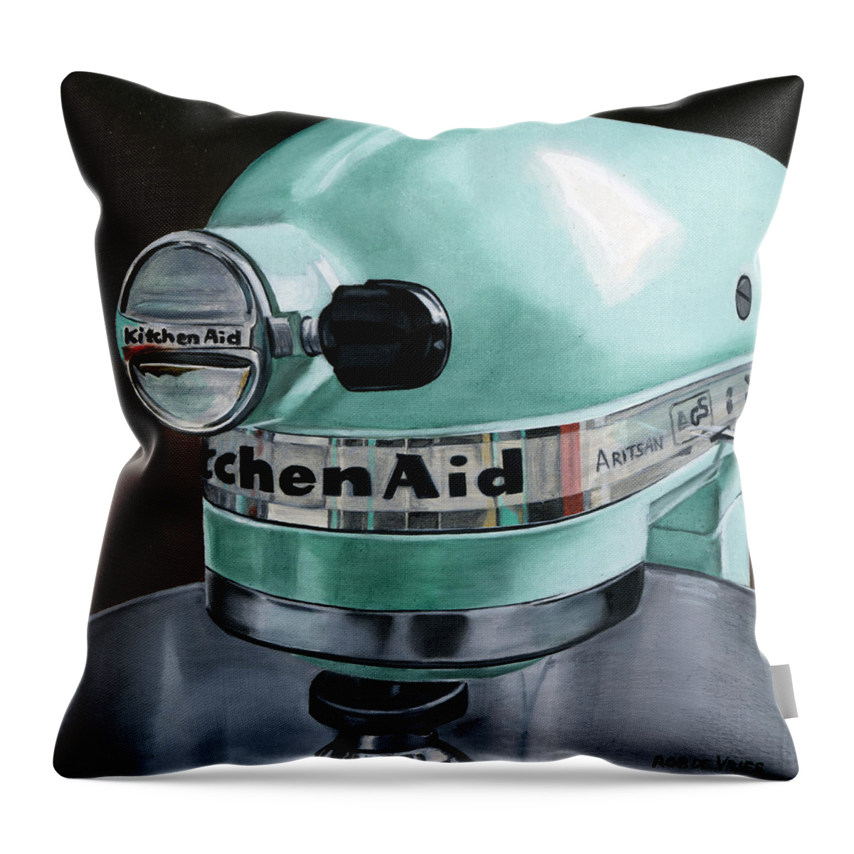 Photorealism Throw Pillow featuring the painting KitchenAid #2 by Rob De Vries