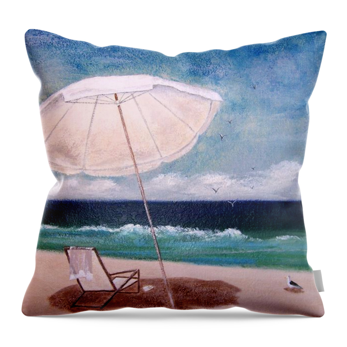 Beach Throw Pillow featuring the painting Lazy Day by Jamie Frier