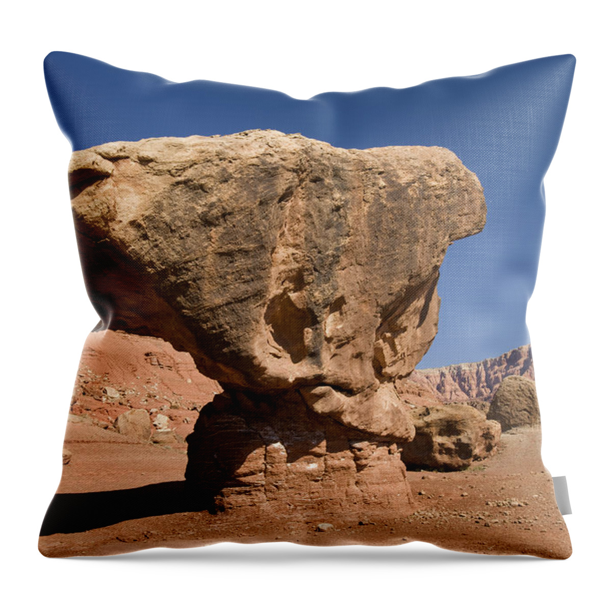 Feb0514 Throw Pillow featuring the photograph Lees Ferry Rock Formation Arizona #2 by Tom Vezo