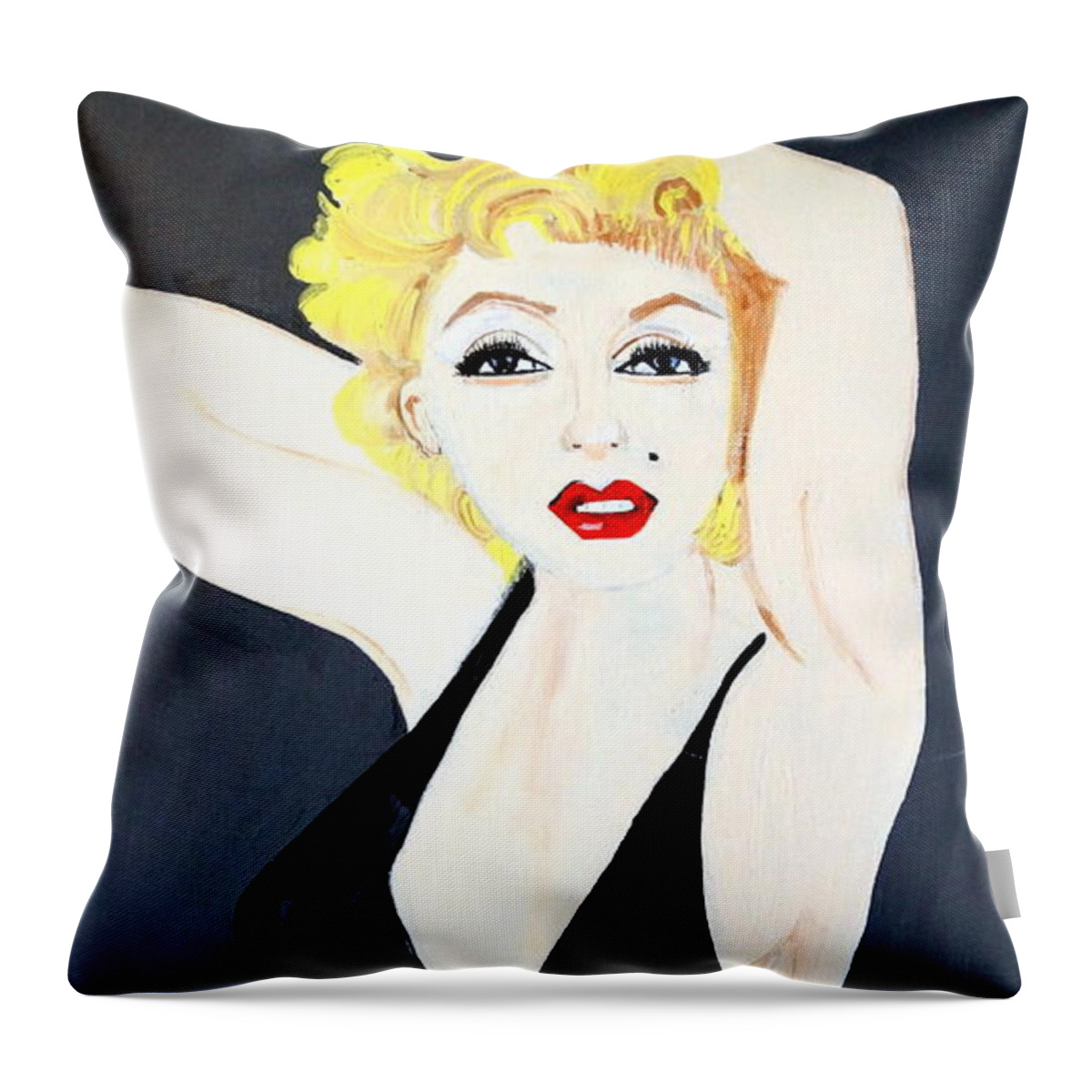 Marilyn Monroe Throw Pillow featuring the painting Marilyn  Monroe by Nora Shepley