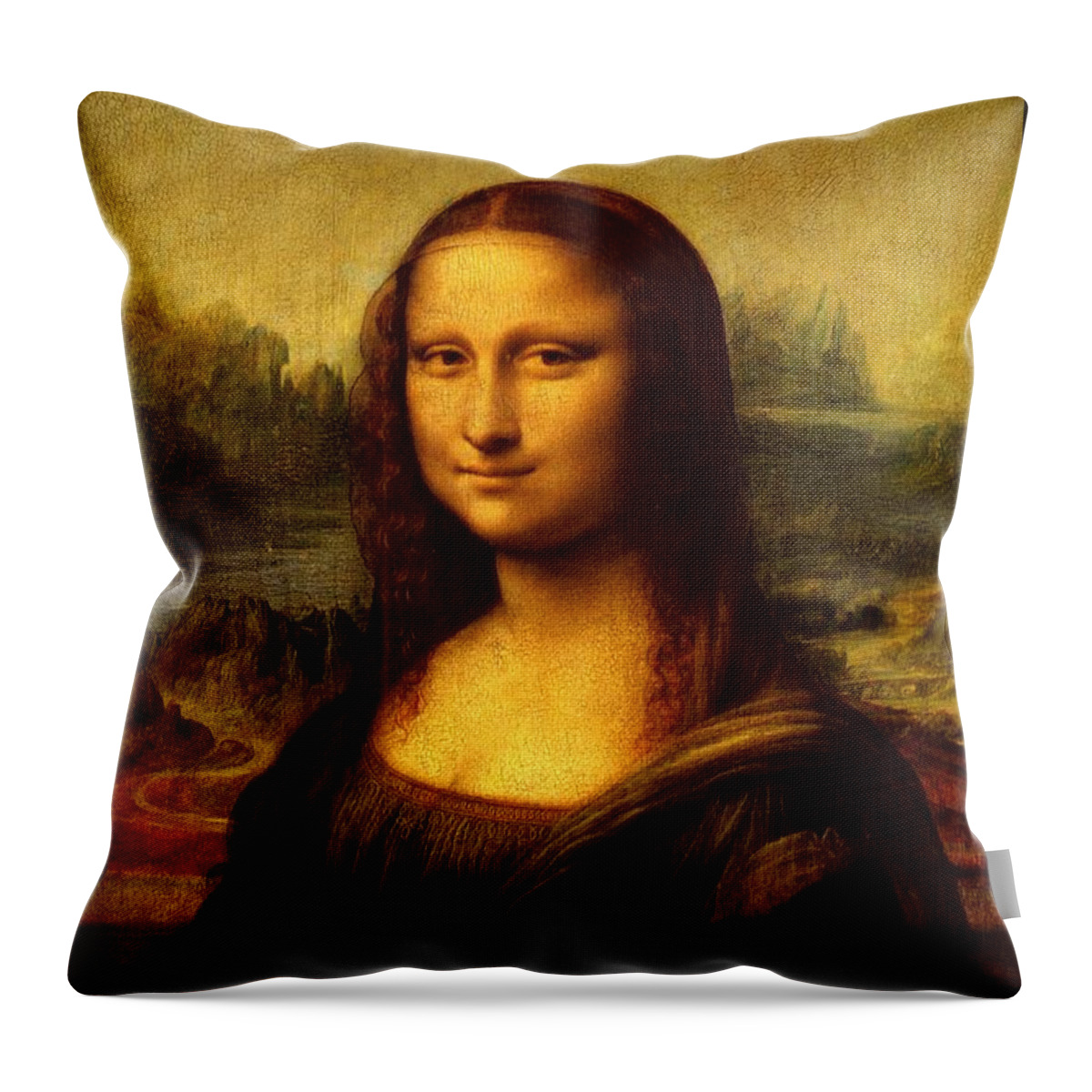 Leonardo Da Vinci Mona Lisa Throw Pillow featuring the painting Mona Lisa #2 by Leonardo da Vinci