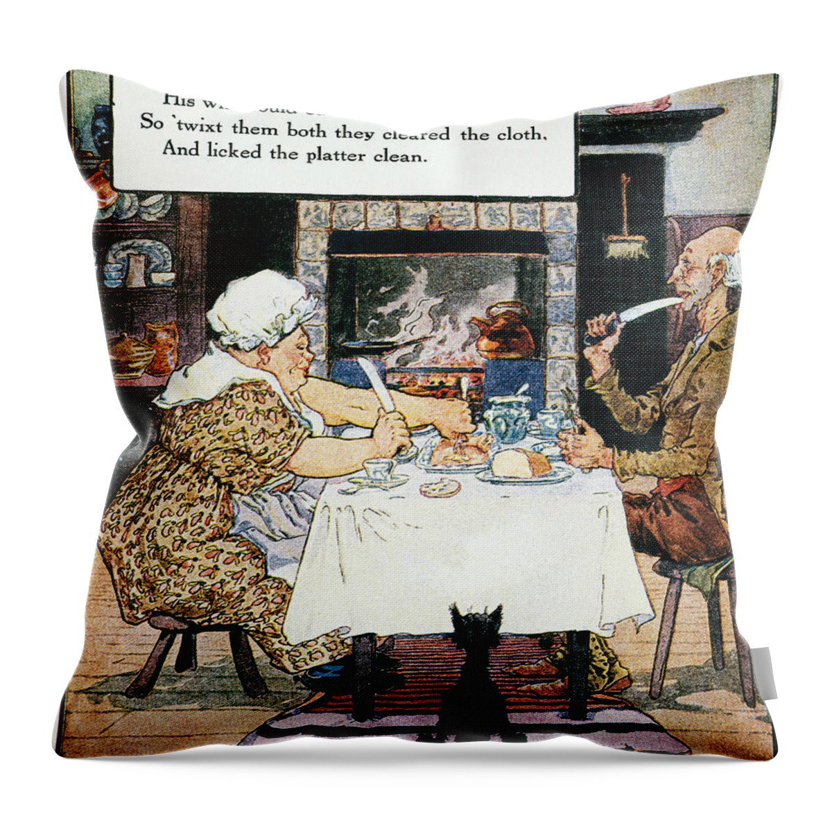 1915 Throw Pillow featuring the photograph Mother Goose, 1915 #2 by Granger