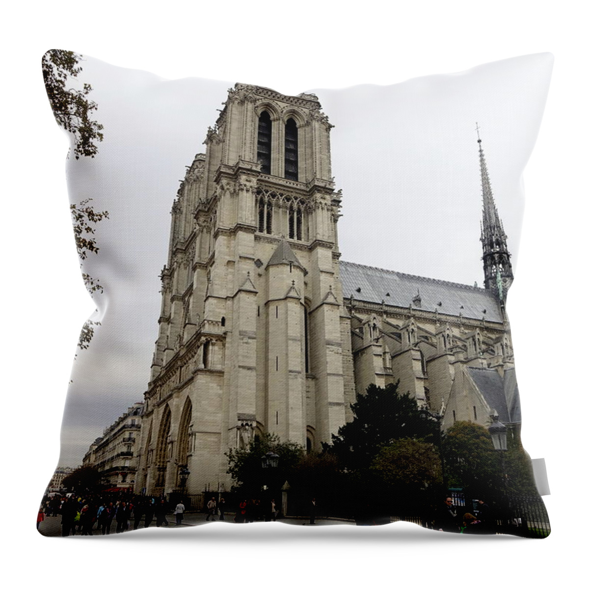 Paris Throw Pillow featuring the photograph Notre Dame in Paris France #2 by Rick Rosenshein