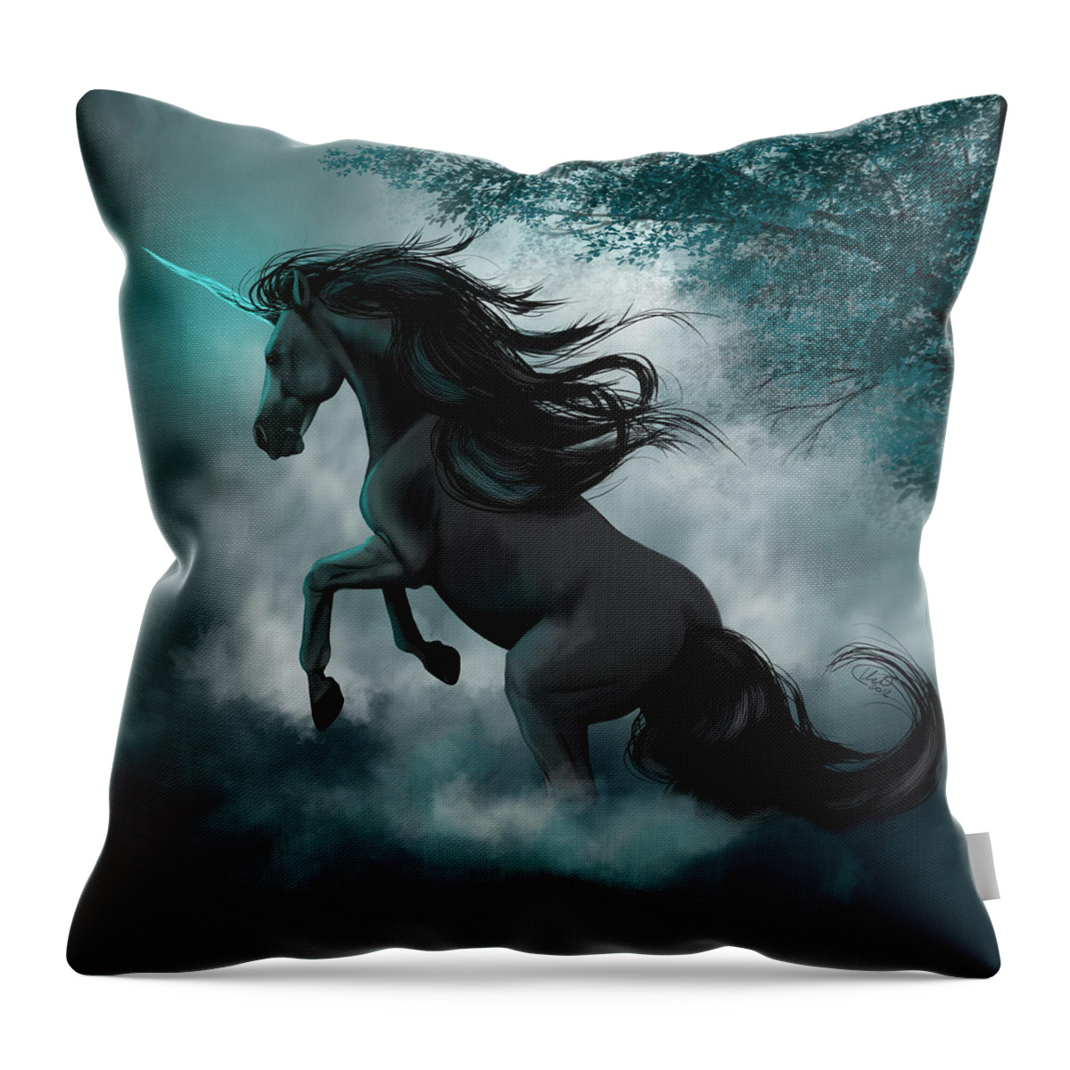 Horse Throw Pillow featuring the digital art Only Dreams Remain by Kate Black