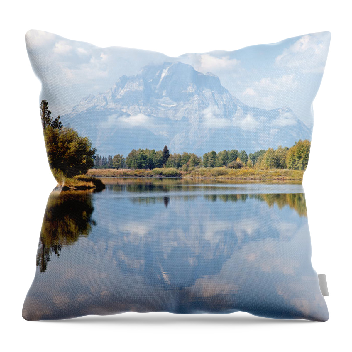 Grand Teton Np Throw Pillow featuring the photograph Oxbow Bend Grand Teton National Park #2 by Fred Stearns