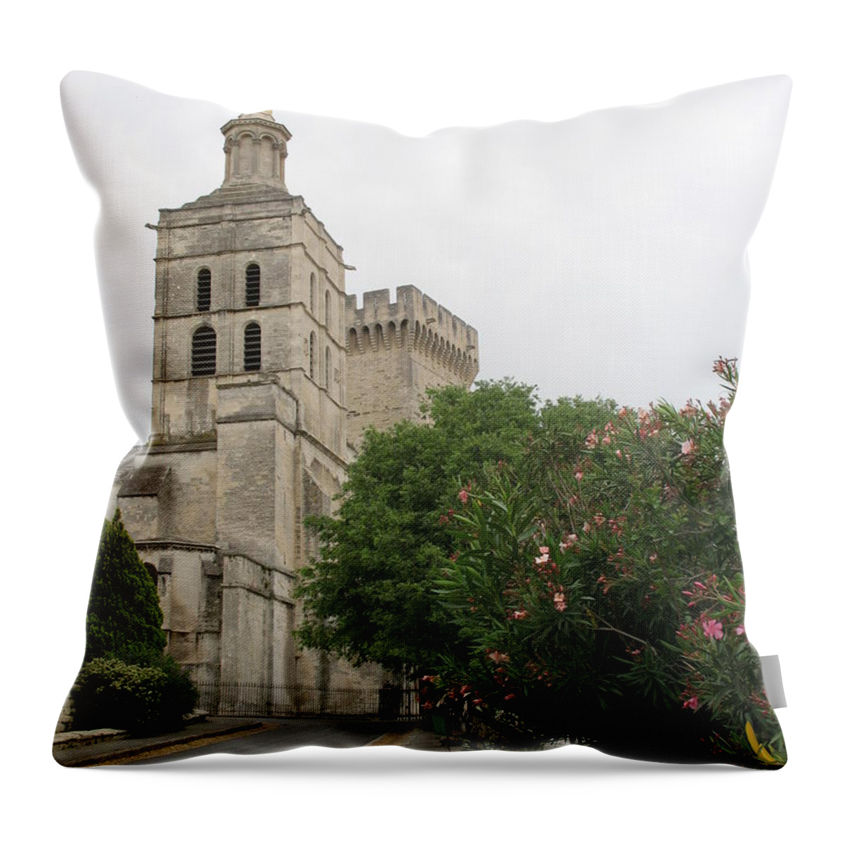 Palace Throw Pillow featuring the photograph Palace Of The Pope - Avignon by Christiane Schulze Art And Photography