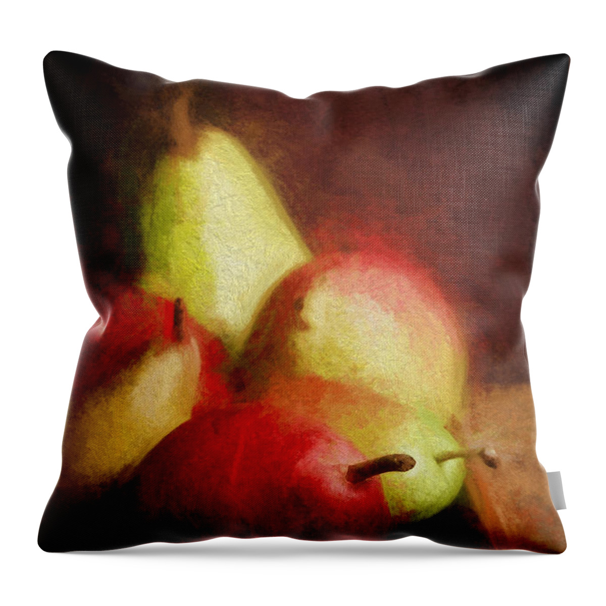 Pears Throw Pillow featuring the painting Pears #3 by HD Connelly