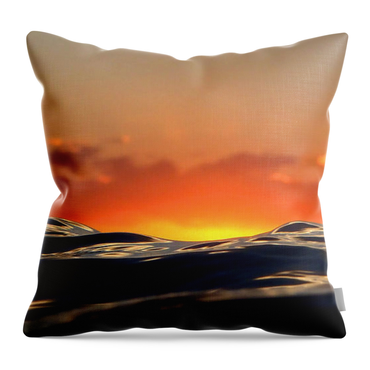 Seascape Throw Pillow featuring the digital art PELE Goddess of Fire by Suzette Kallen