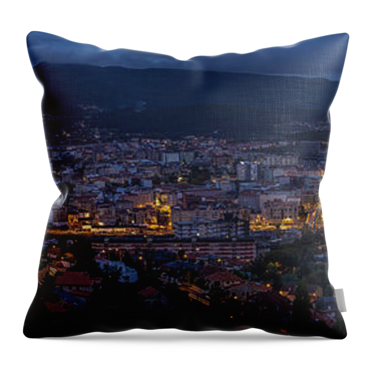 Pontevedra Throw Pillow featuring the photograph Pontevedra Panorama from A Caeira #2 by Pablo Avanzini