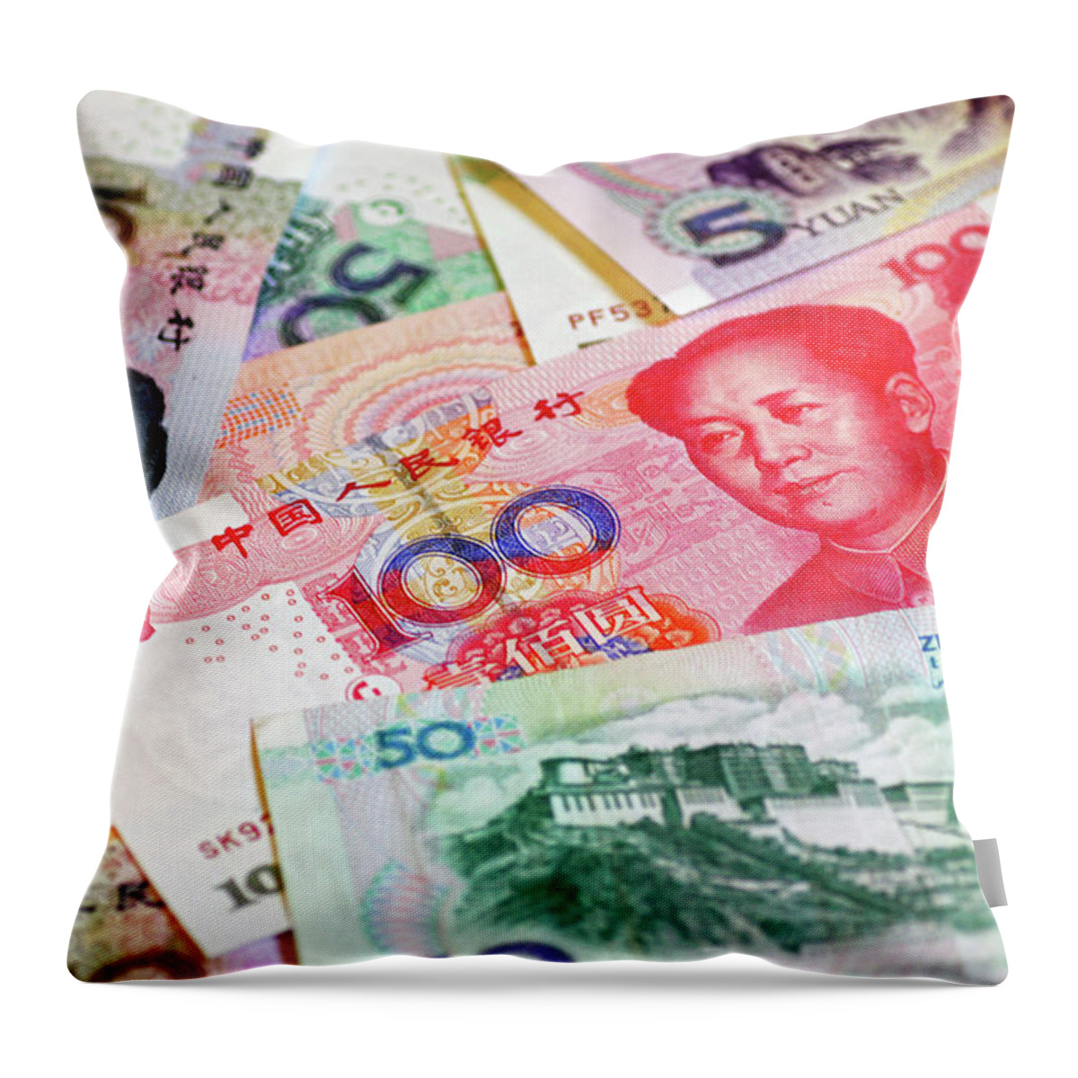 Chinese Culture Throw Pillow featuring the photograph Renminbi #2 by Thomas Ruecker