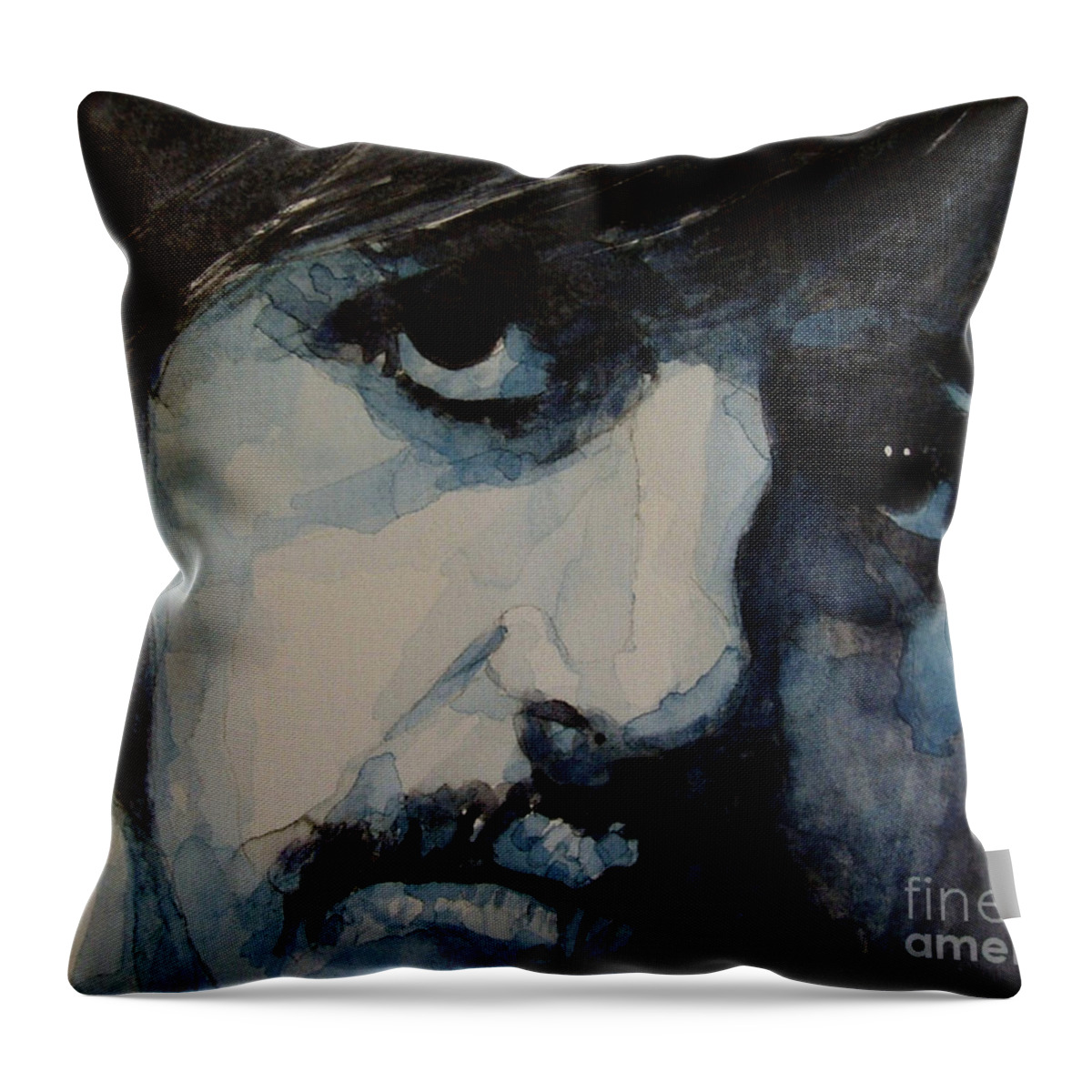 Ringo Starr  Throw Pillow featuring the painting Ringo Starr by Paul Lovering