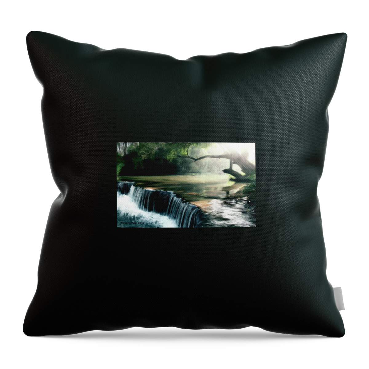 Falls Throw Pillow featuring the painting River Falls #2 by Bruce Nutting