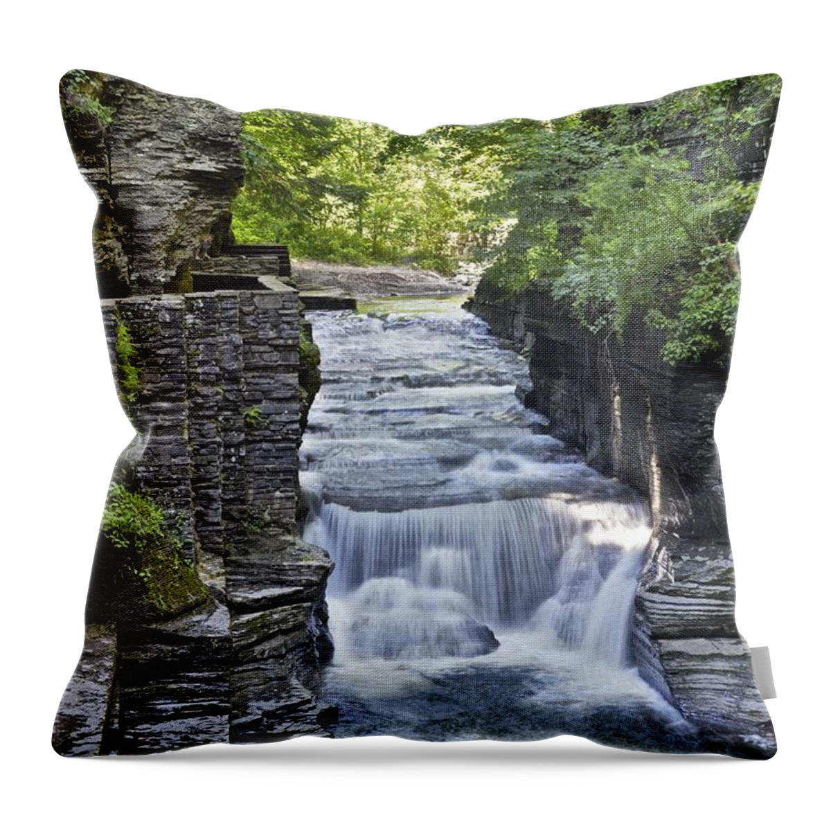 Robert Throw Pillow featuring the photograph Robert Treman State Park #2 by Frozen in Time Fine Art Photography