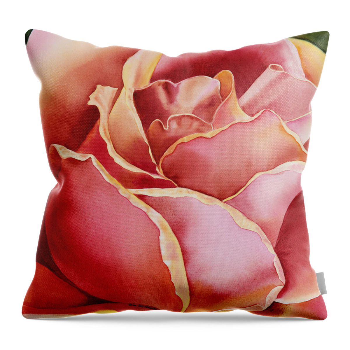 Rose Throw Pillow featuring the painting Rose #1 by Irina Sztukowski