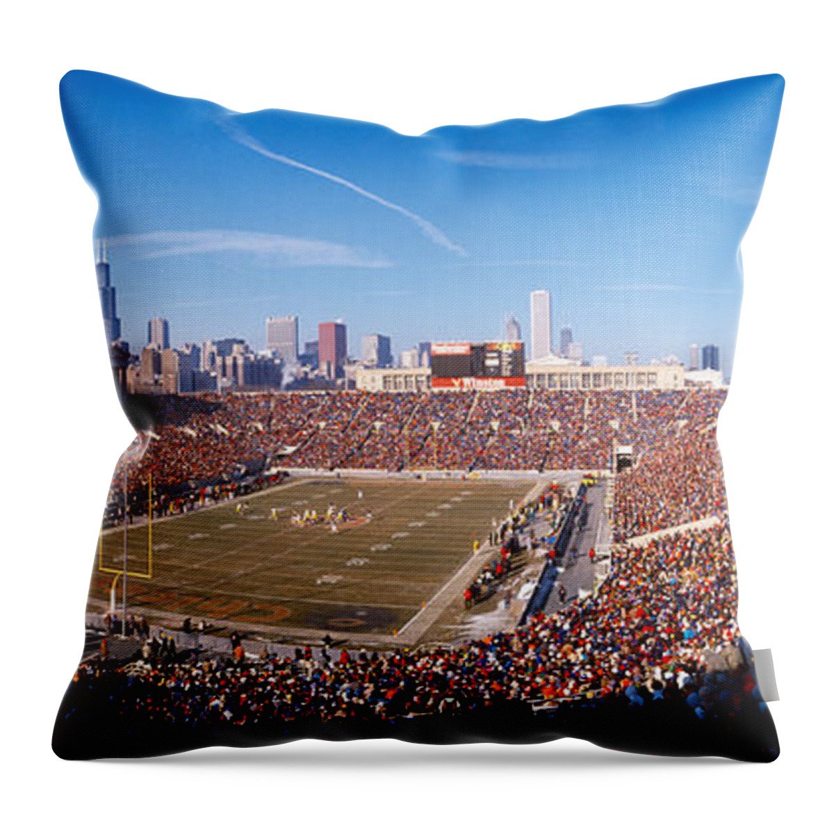 Photography Throw Pillow featuring the photograph Spectators Watching A Football Match #2 by Panoramic Images