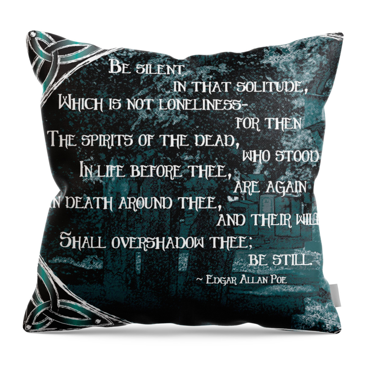 Celtic Art Throw Pillow featuring the digital art Spirits of the Dead by Celtic Artist Angela Dawn MacKay